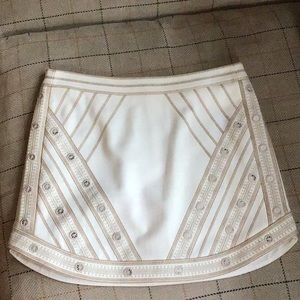 BCBGMaxAzria White and Cream Mini Skirt
